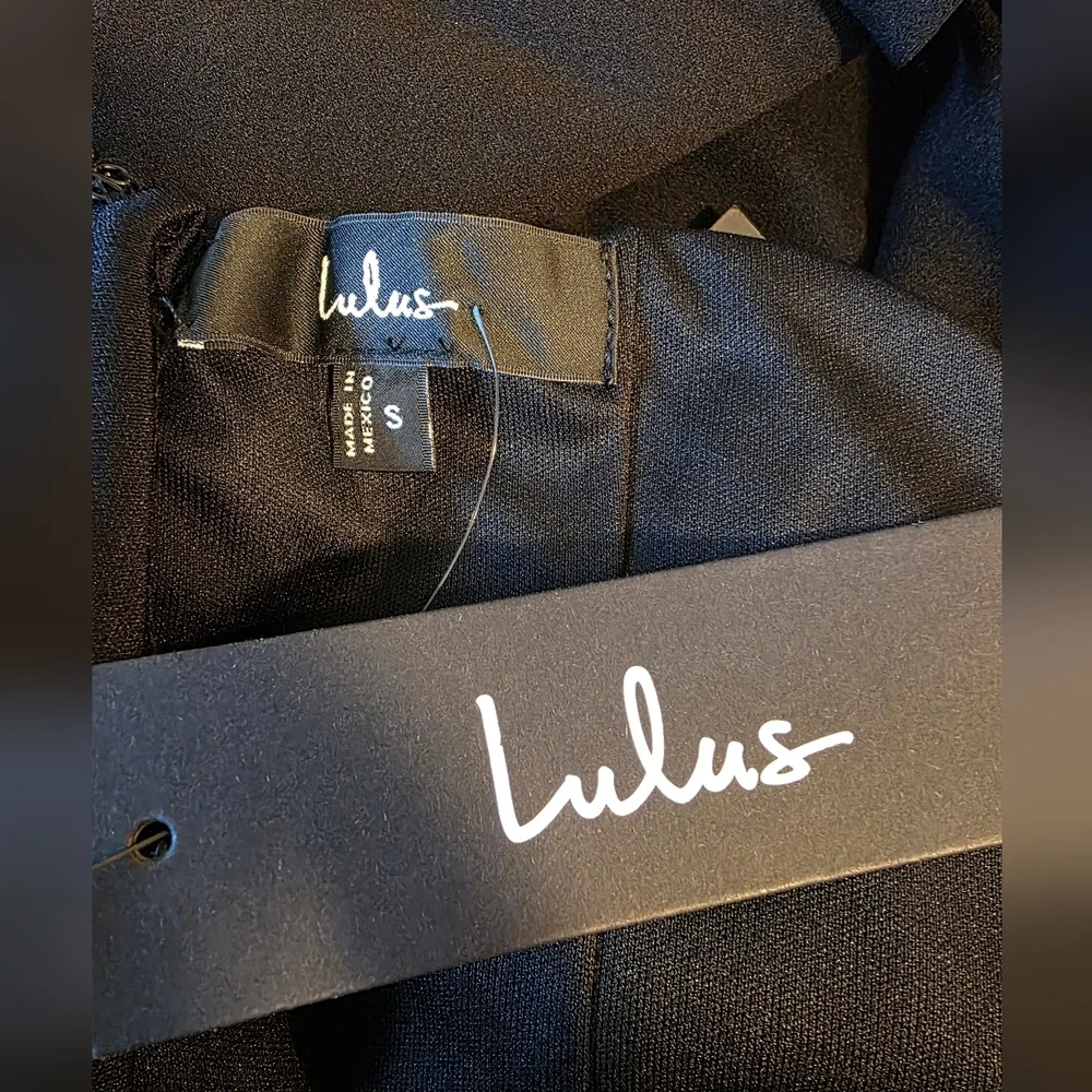 Lulus S Seraphina Black Asymmetrical Column Maxi Dress, Size S
